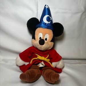 Disney Store Mickey Mouse Sorcerer Wizard Fantasia Plush Stuffed Animal Doll